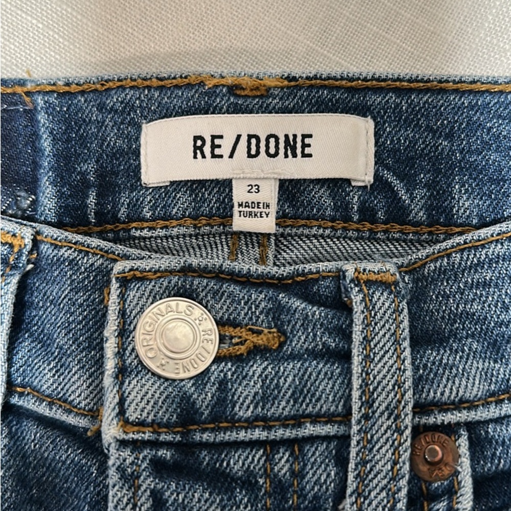 RE/DONE Women's Blue Jeans Size 23 Button Fly Straight Leg